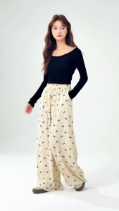 MK WOMEN CASUAL PANTS Elva Loose Pattern Straight Cut Women Pants Seluar Perempuan [P16/327]