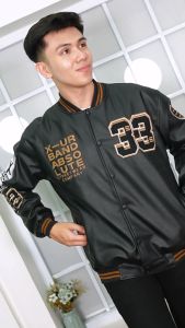 X-Urband Official - A505 Jaket Varsity/Baseball Kulit Sintetis