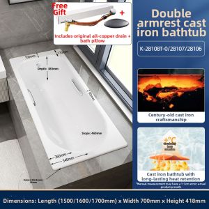 Kohler | Cast Iron Enamel Built-in Thick Glaze Bathtub
