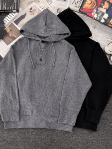 เสื้อสเวตเตอร์คอกลมแขนยาวทรงหลวมสไตล์ลำลองสำหรับผู้ชาย Cleanfit ทรงหลวมสบายๆ สำหรับฤดูใบไม้ร่วงและฤดูหนาว