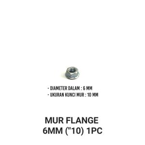 MUR FLANGE 6mm - Mor Bibir Ring Topi - Mur Kunci Drat "10 (Harga Per 1 Biji)