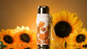 GERM Tumbler Sunflower Thermos Botol Air Termos Leakproof Stainless Steel Cawan Termos Water Bottle Coffee Cup 580ml保温杯