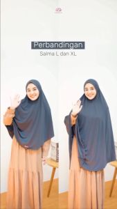 Khimar Salma By Arafa Hijab Size L - Khimar Dagu Malaysia Khimar Anti Tembem Menutup Dagu Bahan Jersey Jelly Adem Lembut