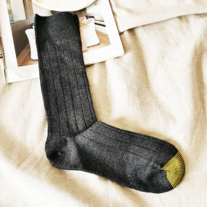 ผู้ชายฤดูหนาวเข่าสูงถุงเท้าผ้าฝ้าย Wick ดูดซับความชื้นสไตล์เรียบง่ายความหนาปกติเข่าสูง Barrel ความสูง