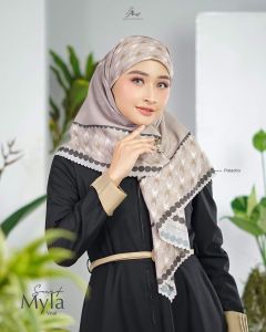 Best seller Jilbab hijab kerudung  krudung segiempat scarf daily motif dewasa terbaru terlaris terkini modern kekinian murah viral ootd lebaran idul 2023 myla scarf Arrafi laser cut adem mudah di bentuk cantik bahan voal cotton cantik bayar di tempat COD