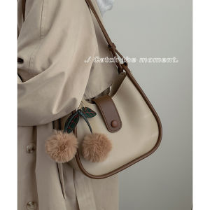 All-Matching Ins Crossbody Bag Womens 2023 New Trendy Fashion Color Contrast Bucket Bag French Non-mainstream Shoulder Underarm Bag