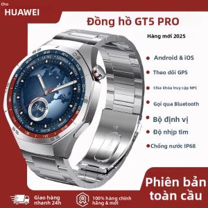 Đồng Hồ Thông Minh GT5 Pro Dành Cho Nam Màn Hình Ultra AMOLED 1.52 Inch GPS Theo Dõi Nhịp Tim Gọi Bluetooth Chống Nước Theo Dõi Thể Dục Thể Thao