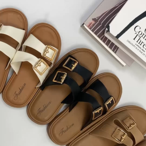 YooWoo Sandal Wanita Kekinian / Sandal Wanita Korean Style / Sandal Selop Wanita / Sandal Gesper Sabuk Sol Tebal Retro / Sandal Teplek Wanita / Sandal Slop Wanita / Sandal Wanita Terbaru 2025