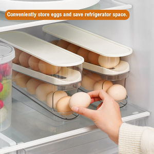 MaxPlus 2-layer Refrigerator Egg Storage Box Kitchen Egg Rolling Storage Box