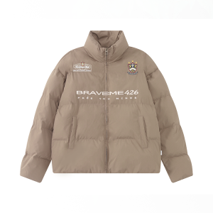 F426 | Winter Casual American Vintage Embroidery Stand-collar Cotton Coat