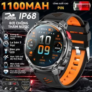 Đồng Hồ Thông Minh Nam Cấp Quân Sự Màn Hình HD 1.7 Inch Pin Lớn 1100mAh Đo Nhịp Tim & Gọi Bluetooth Chống Nước 10ATM Thiết Bị Theo Dõi Thể Dục