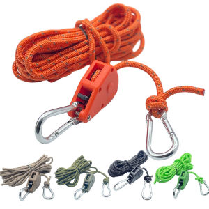 1pc 5m Reflective Camping Tent Wind Rope Tie Down Tightener Fastening Pulley Ratchet Awning Rope Buckle Rope Tent Accessory