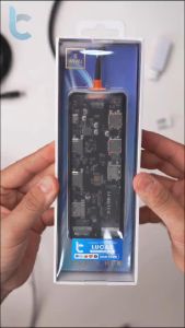 Hub USB-C 12in1 Trong Suốt WIWU Cyber USB 3.0 SD/TF HDMI PD RJ45 CB012