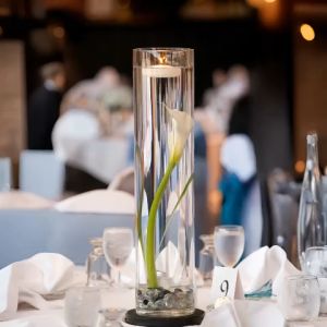 Binh Bông Lọ Hoa Thuỷ Tinh Ống Trụ Tròn D10 cm x H40 cm Trang Trí  Decor D1040