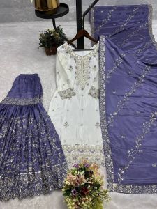[PRE-ORDER] 2026 SEPT READYMADE GRAND  BOLLYWOOD SUIT WITH PALAZO PANT WITH EMBROIDERY SEQUINS WORK SIZE M TO 2XL ( DELIVERY 10 WORKING DAYS) ETA: 2026-12-30 | WOMEN PAKISTANI SHARARA GHARARA SUIT 3PCS EMBROIDERED