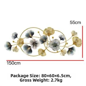 New Chinese Style Ginkgo Leaf Metal Wall Hanging Decor