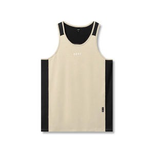 ASRV | Mens Spliced Tank Top Summer Quick Dry Breathable Sleeveless Gym Vest High Elastic Fitness Workout Running Casual Tank Shirts