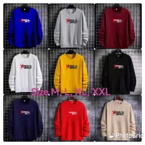 Bisa COD Sweater Keren Crewneck Elegan Kaos Pria Trendy Sweatshirt Kasual Sweter Cowok Baju Xplosive