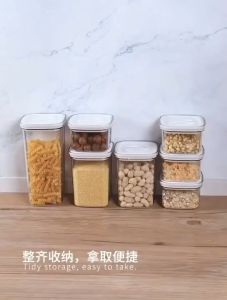 1300 ML Airtight Container Easy Open Lock Lid Dry Food Storage Leak Proof Canister (PET Plastic)