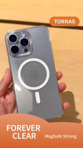 TORRAS Magnetic Transparent Crystal Anti-Yellowing Casing iPhone C1 with Full-Body Coverage for iPhone17 /16/15/14/13/12 Pro Max