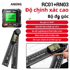 ANENG | Bộ Dụng Cụ Đo Góc Kỹ Thuật Số ANENG RC01 + Máy Đo Độ Nghiêng RN03 Có Thể Sạc Lại Dùng Cho Chế Tác Gỗ Và Xây Dựng Kèm Hộp Cân Bằng