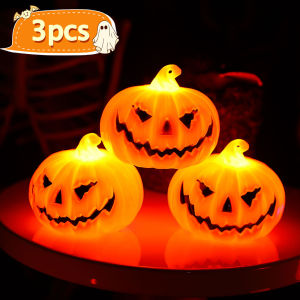 YESPERY Happy Halloween Mini Pumpkin Lantern Candles Halloween Party Decoration LED Lights for Table Decor
