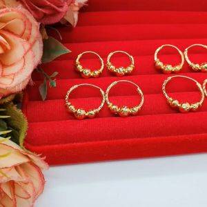 ต่างหูทองห่วงกลมคั่นตุ้ม คละแบบ ใส่ออกงานได้ งานสวย ชูบทอง ต่างหูทอง - รูปถ่ายจากสินค้าจริง