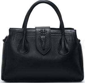 Aidrani  Minimalist womens briefcase made of cowhide material large capacity black handbag