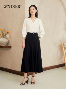 French Style Embroidered V-Neck 3/4 Sleeve Shirt