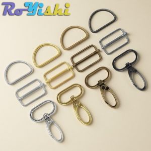 Bộ 15 Khóa Thắt Lưng Kim Loại 15-38mm Nhiều Kích Cỡ Gồm Khóa Chữ D Khóa Trượt Hình Chữ Nhật & Khóa Xoay Dùng Cho Túi Xách Thắt Lưng Giày Dép - Chất Liệu Sắt