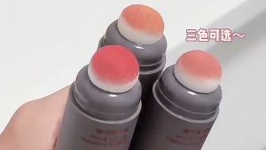 2-In-1 Double-Ended Sponge Blush Moisturizing Long-Lasting Natural Waterproof Blush Dual-Use Lipstick And Cheek Stick Matte Long-Lasting Makeup Makeup