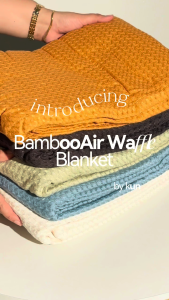 KUN BambooAir Waffle Blanket | 100% Bamboo Fiber |Natural Cooling & Breathable | All-Season