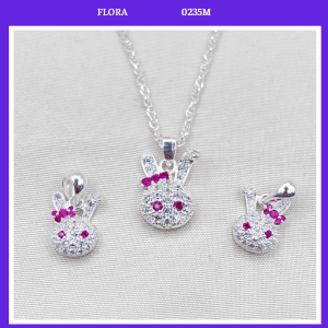 FLORA 0235M - [Có bán lẻ] Vòng cổ dây chuyền bạc ta hình thỏ dành cho bé gái