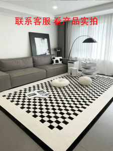 พรมสไตล์ฝรั่งเศสเนื้อเนียนหรูหราสำหรับโซฟาและโต๊ะกาแฟ พื้นห้องนั่งเล่นแบบสี่เหลี่ยมจัตุรัส พื้นผิวเรียบเนียน พรมสำหรับตกแต่งบ้าน