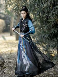 Original Hanfu Mens Spring Summer New Arrival Student Xiake Style Daily Ancient Costume Polyester Fiber Long Sleeve Coat