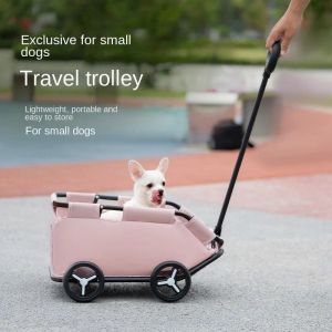 Pet Stroller Multifunctional Portable Outdoor Pet Stroller Foldable Wagon for Camping Dog Trolley