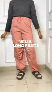 Celana Wanita Model Terbaru Wilia Long Frenchtwill Jogger Pants Korean Style Outfit Konser Remaja