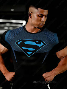 Summer New DC Comic Superman Print Fitness Tshirt For Men Summer Slim Fit Gym Workout Tees Muscle Tops Batman Tshirt Man Clothes