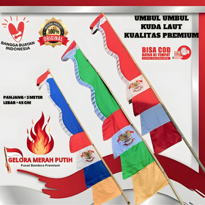 Umbul Umbul Kuda Laut Model Hiasan Agustusan Dekorasi Kemerdekaan