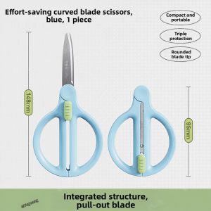 deli | Portable Safe Rounded Head Scissors Stainless Steel