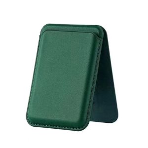 MagSafe Leather Card Wallet Foldable A-Frame Phone Stand Holds 3 Cards Adjustable 0-75° Magnetic Card Holder