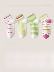 JINGCHI | ถุงเท้าผ้าฝ้ายบางระบายอากาศได้ดีสำหรับผู้หญิง ถุงเท้าผ้าฝ้ายป้องกันกลิ่น ถุงเท้าสั้นแบบไม่มีกระดูก ถุงเท้าครึ่งแข้งสำหรับฤดูใบไม้ผลิและฤดูใบไม้ร่วง