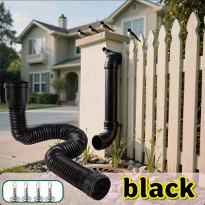 1PCS Rain Gutter Downspout Extension Retractable Connector With Screws Flexible Drain Extender Gutter Pipes