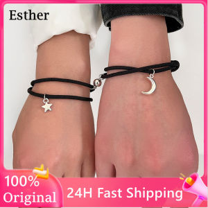 Couples bracelet Star Moon bracelet for couples friendship bracelet Minimalist Jewelry couples gift ideas bracelet couple love 2pcs couple bracelets for bf and gf bracelet lucky charm 2023 bracelet for bestfriend rastaclat bracelet Adjustable Bracelets