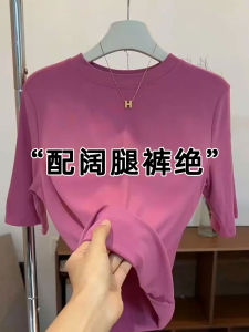 Fashion-conscious Sleeveless Womens T-shirt Small Collar Five-time Inner Wear Top Spring New Elastic Stripe Shirt