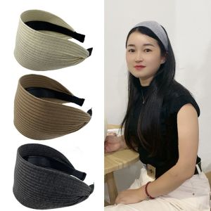 Wide Brim Hair Band Womens Fancy Toothed Non Slip Fall and Winter Simple Knitting High Skull Top Hair Hoop Headband Headdress Hair Accessories