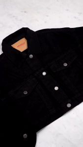 JINISO Jaket Crop Jeans Oversize Urban Black