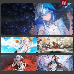 MingChao ShouAnRen Ultra Large Mousepad Anime Office Desk Mat Long Distance Gaming Keyboard Pad Rubber Material ACG Brand