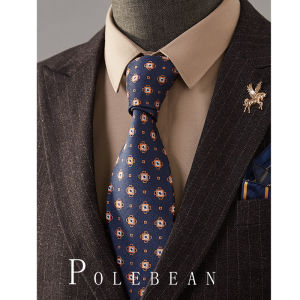 Mens Retro Korean Style Tie Brown Blue Wedding Casual Versatile Formal Business Hand Tied Pattern Italian Style Necktie