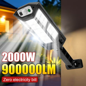 2000W Solar Lights With Motion Sensor Outdoor Solar Lamp Spotlight 3 Mode Waterproof Led Wall Light for Garden Patio Street Lamp
